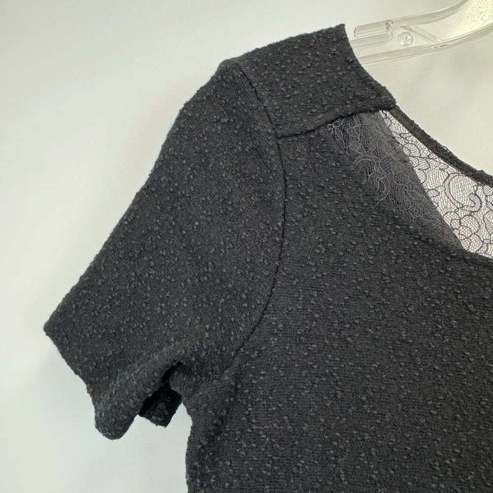 Marc by Marc Jacobs Black Lace Inset Zip Back Dress‎ Short Sleeve XS